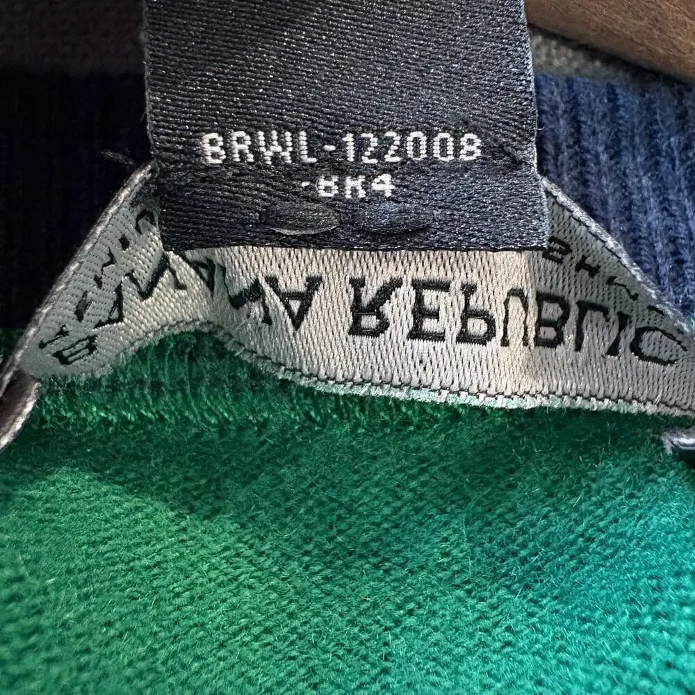 VTG Banana Republic Kelly Green Cashmere blend Sweater Mens XL Oldmoney